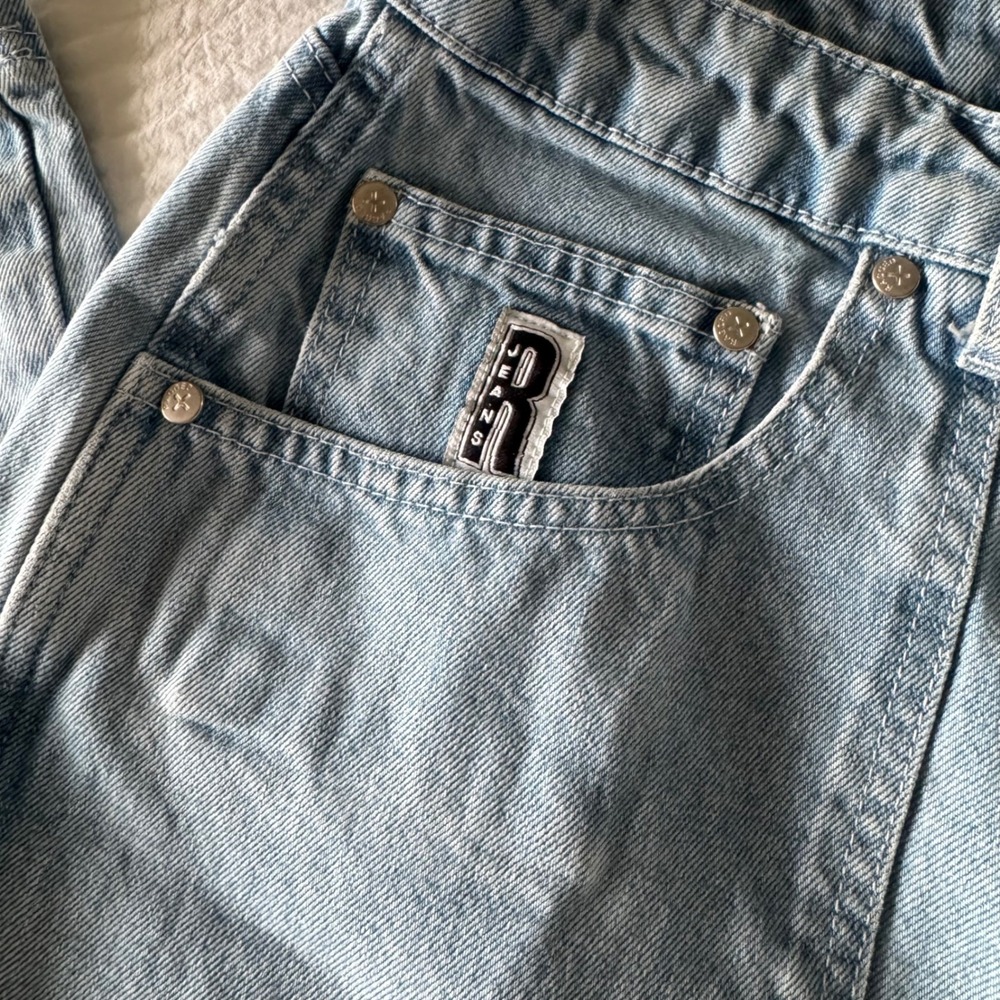 The Ragged Priest Light Wash Denim Cargo Pants Wide Leg Utility Jeans 30 Y2K - Picture 5 of 15